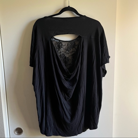 Black Torrid Short Sleeve Lace And Open Cowl Reversible Top, Size 3 - Picture 5 of 6